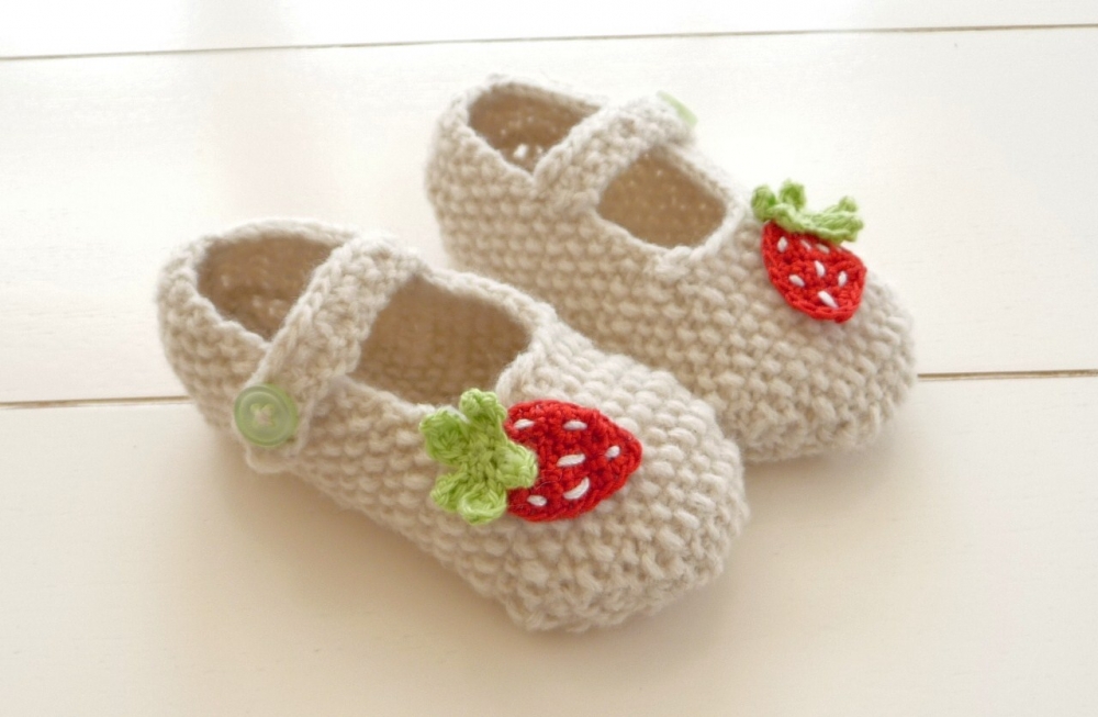 Strickanleitung - Babyschuhe - Erdbeer-Ballerinas - No.15